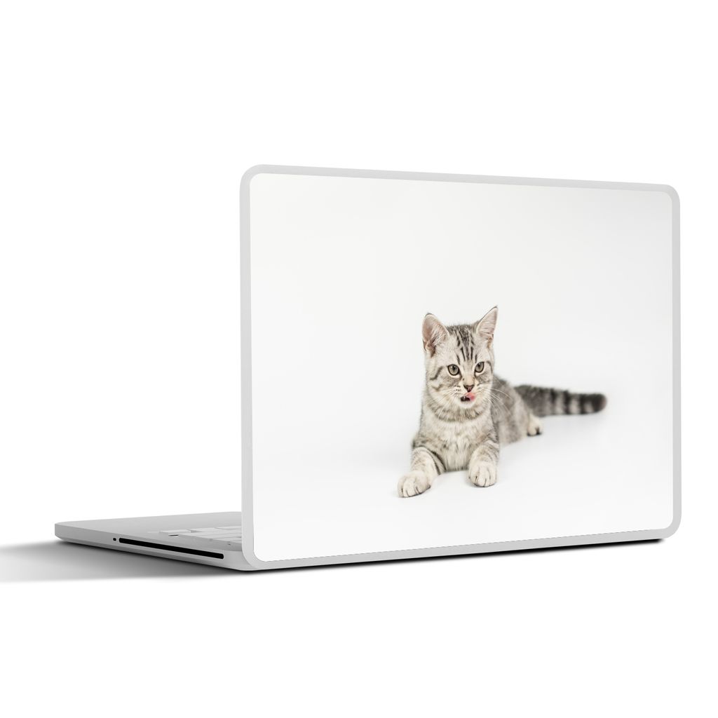 MuchoWow Laptop Aufkleber Sticker Cover Kitten - Weiß - Sohle - Mädchen - Kinder - Jungen - Kind 25x18 cm - Laptop-Deko