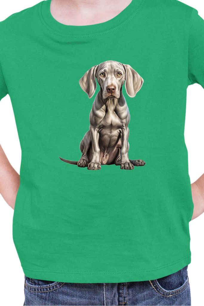 Kinder T-Shirt Dogs Breeds Weimaraner Dog Breed 006, 9-11 Jahr - 140 / Grün