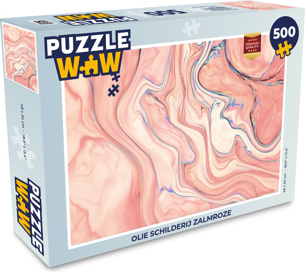 MuchoWow Puzzle 500 Teile Ölgemälde lachsrosa - 500 Teile - Kinder - Selberbauen - Puzzlespiele