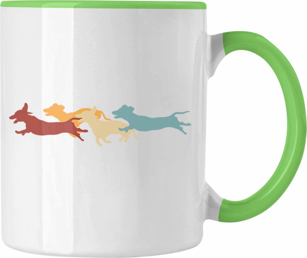 Trendation - Dackel Tasse Geschenke Dachshund Rauhaardackel Lustig Hunde Vintage (Grün)