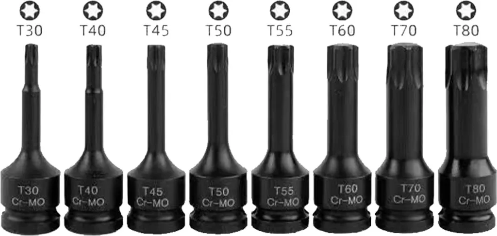 Jeu de Douilles Torx 1/2" T30 à T80 - Douille Embout Étoile Mécanique