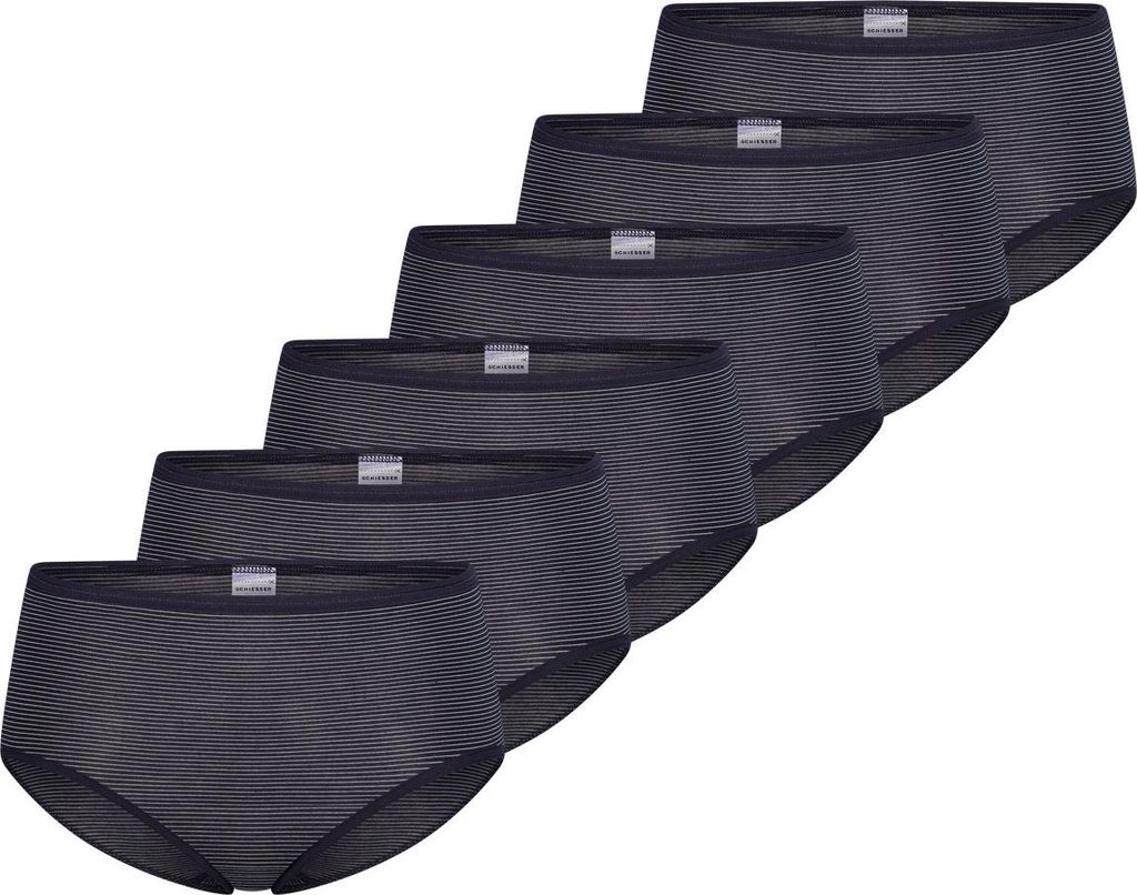 Schiesser 6er Pack Modal Essentials Midi Slip Weicher, feiner Bundgummi mit Glanzgarn-Details, Formstabiles, temperaturausgleichendes Material, Sof...
