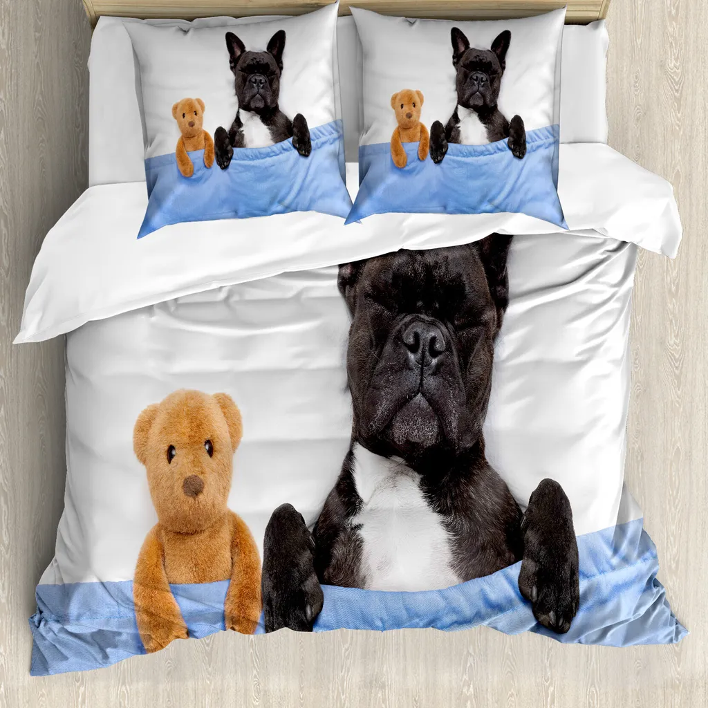 ABAKUHAUS Copripiumino Bulldog Francese 200x200 Antiacaro Anallergico
