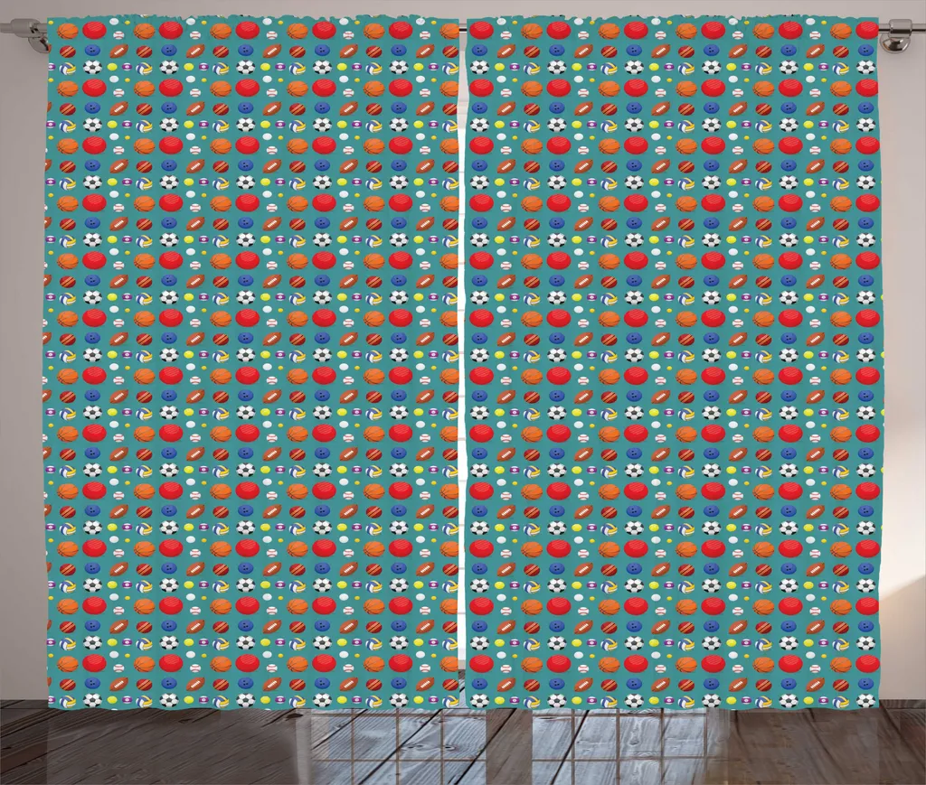 Rideau de Salon Universel Motif Boules Multicolores 280 x 225 cm