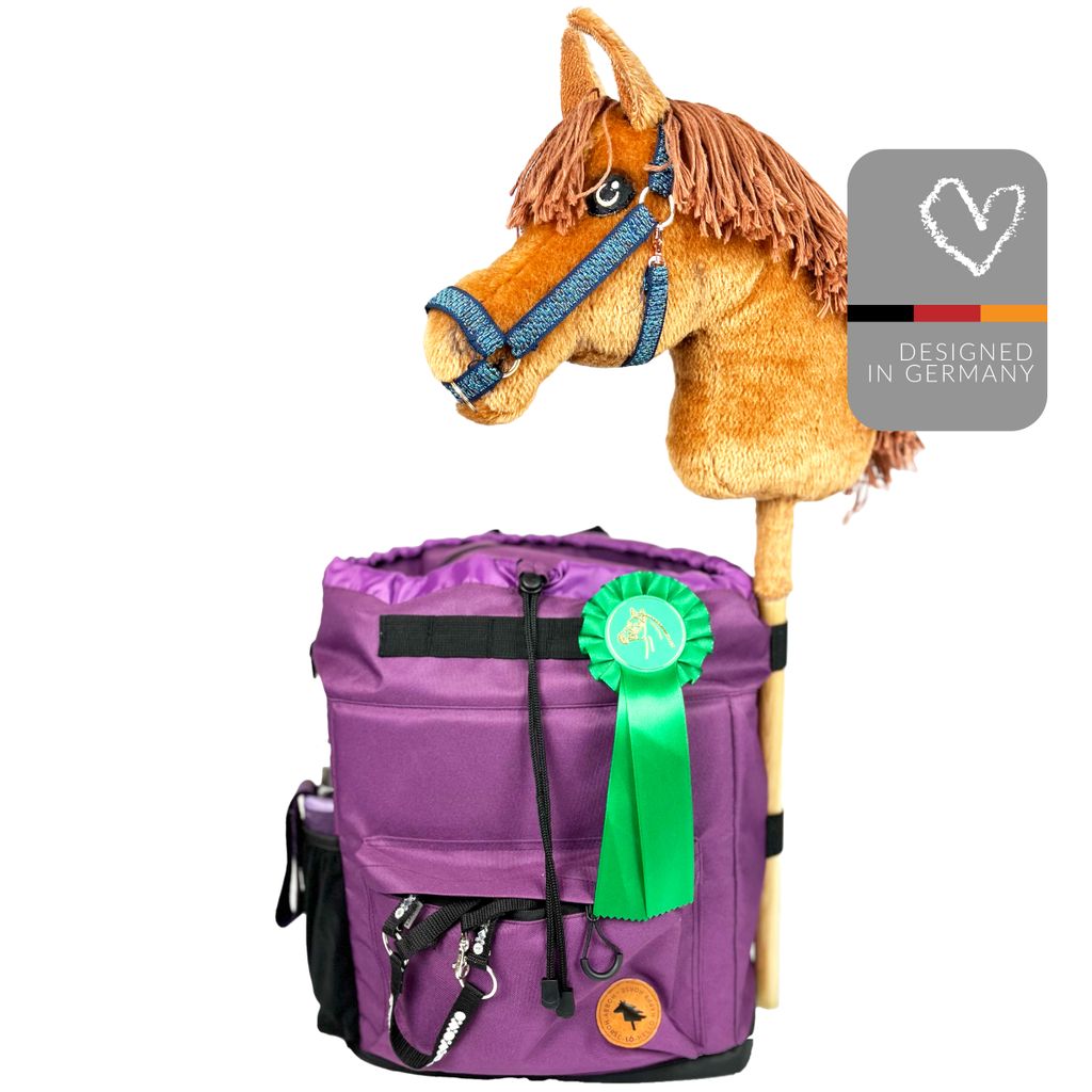 LÓ Hobby Horse Steckenpferd Rucksack brombeere-lila