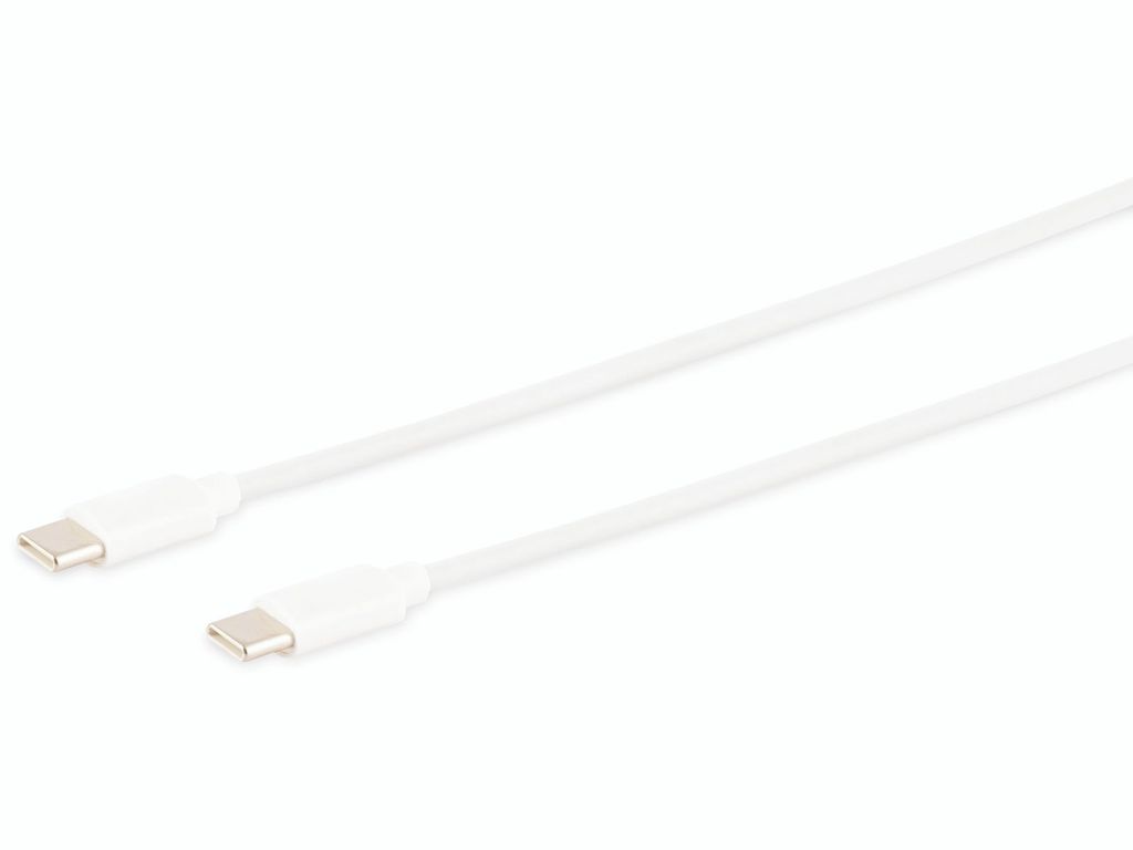 1,5m USB Lade-Sync Kabel, USB C Stecker auf USB-C Stecker weiß