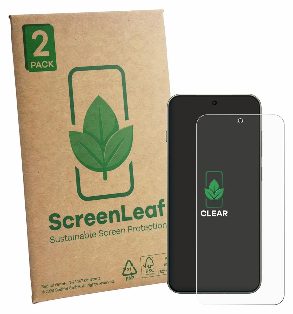 2x ScreenLeaf Schutzfolie für OnePlus 13s nachhaltiger Displayschutz Display Schutz Folie Klar Transparent