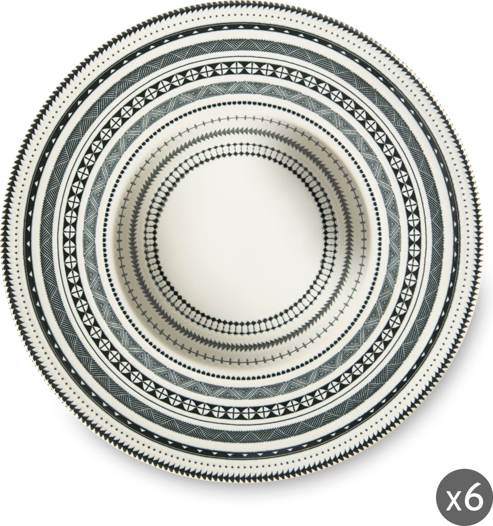 Set di 6 piatti da pasta Excelsa in Vetroceramica Etnico Immagine del prodotto 
