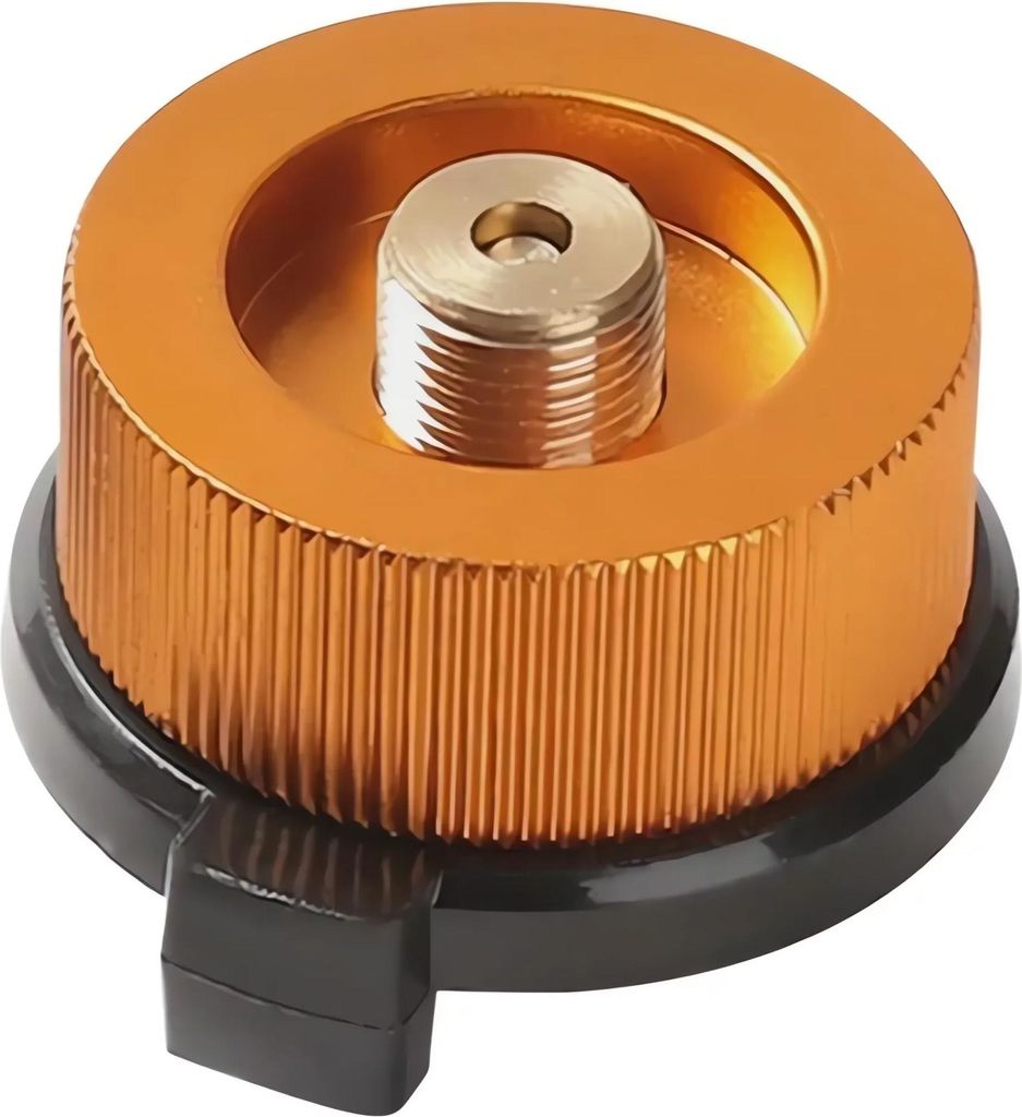 A close-up studio shot of a gas stove adapter.