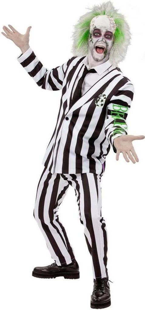 Beetlejuice - Kostüm - Herren SM2782 (XL Regulär) (Schwarz/Weiß)