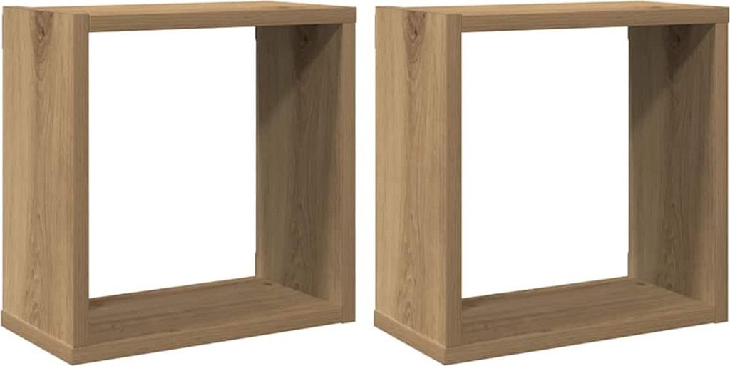 vidaXL Würfel-Wandregale 2 Stk. Artisan-Eiche 30x15x30 Holzwerkstoff