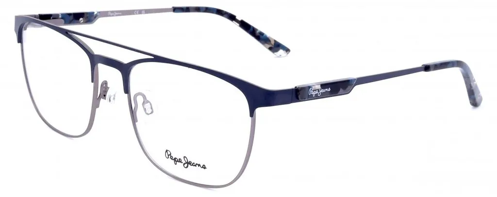 Monture optique pour homme Pepe Jeans PJ1302 54C3 rectangulaire en acier bleu