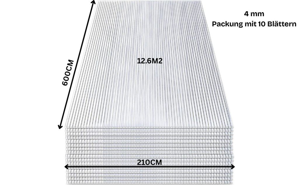 Polycarbonat 4mm 210x600cm Multipack 10 Platter