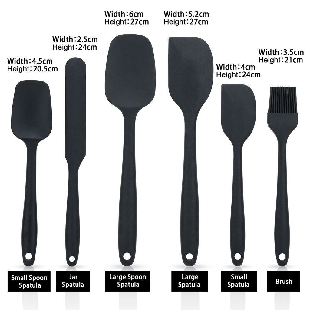 Walfos 9-teiliges Silikon-Spatel-Set – Hitzebeständig Bis 315°C, BPA-frei, Inkl. Löffelspatel, Schaber & Teigschaber