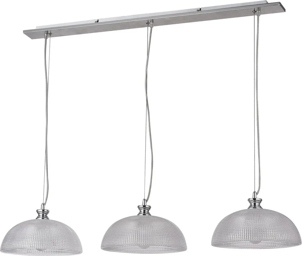 Luminaire Suspendu Triple en Chrome Satiné Petrina pour Salle à Manger