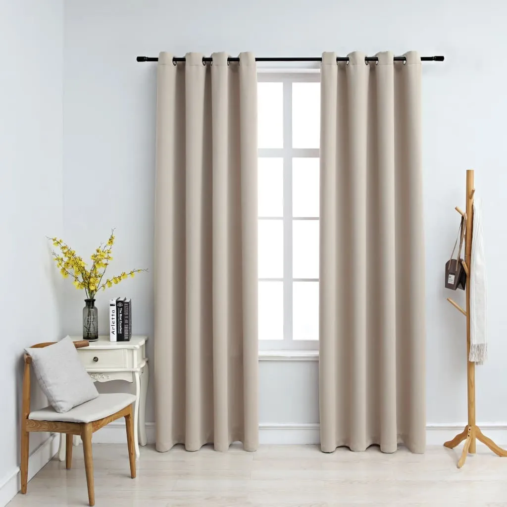 Exclusive Home Catarina HT - Coppia di tende oscuranti e velate nascoste con passanti nascosti, 132 x 244 cm, sabbia