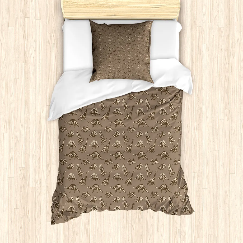 Set Letto Singolo Dinosauri ABAKUHAUS Doodle Fossil - 135x200 cm