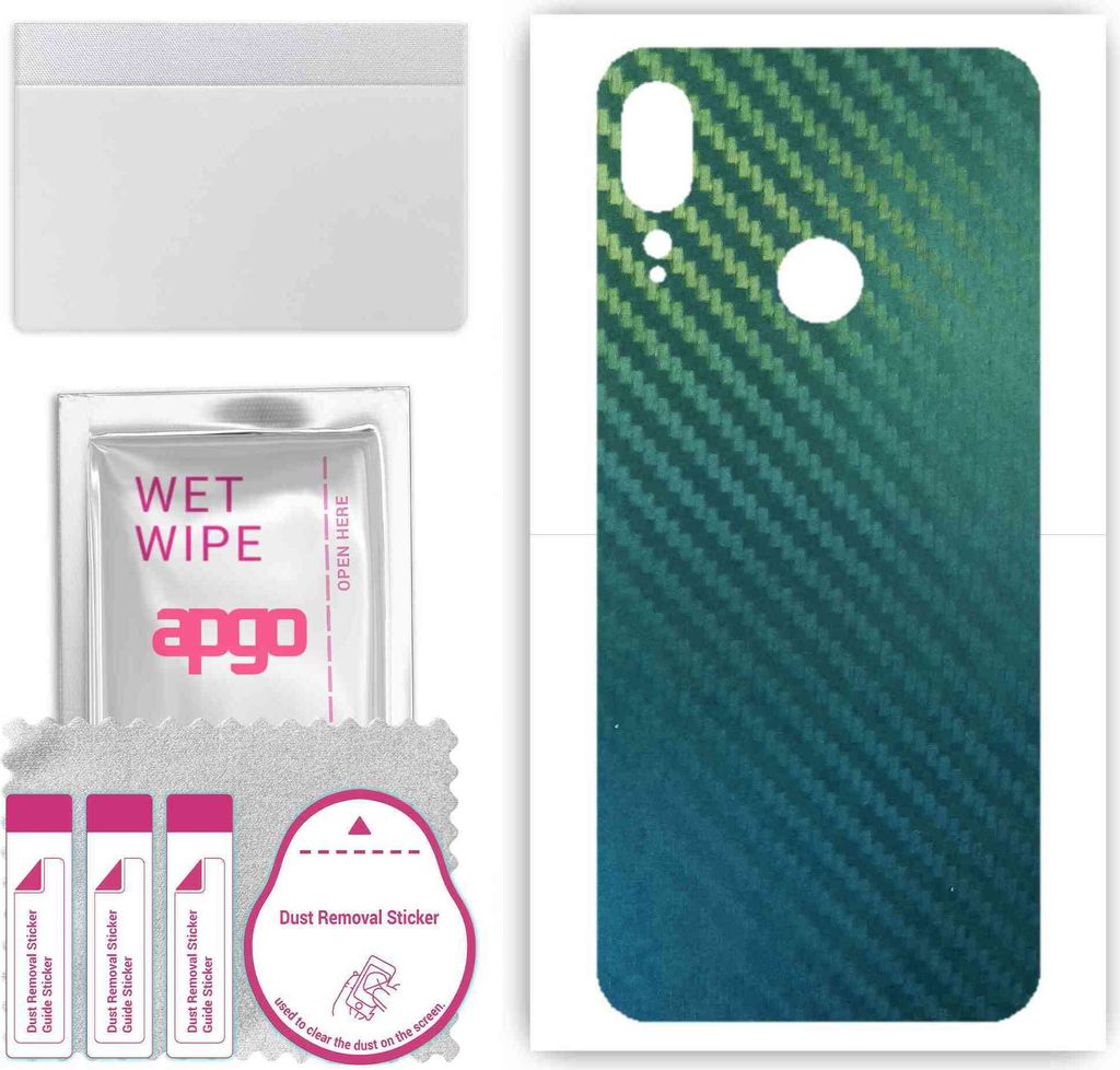 apgo Rückseite Schutzfolie, Skin, kompatibel mit Motorola Moto E6 Plus, Hinten Displayschutzfolie aus Vinylfolie, kratzfest, einfache Montage - Ko...