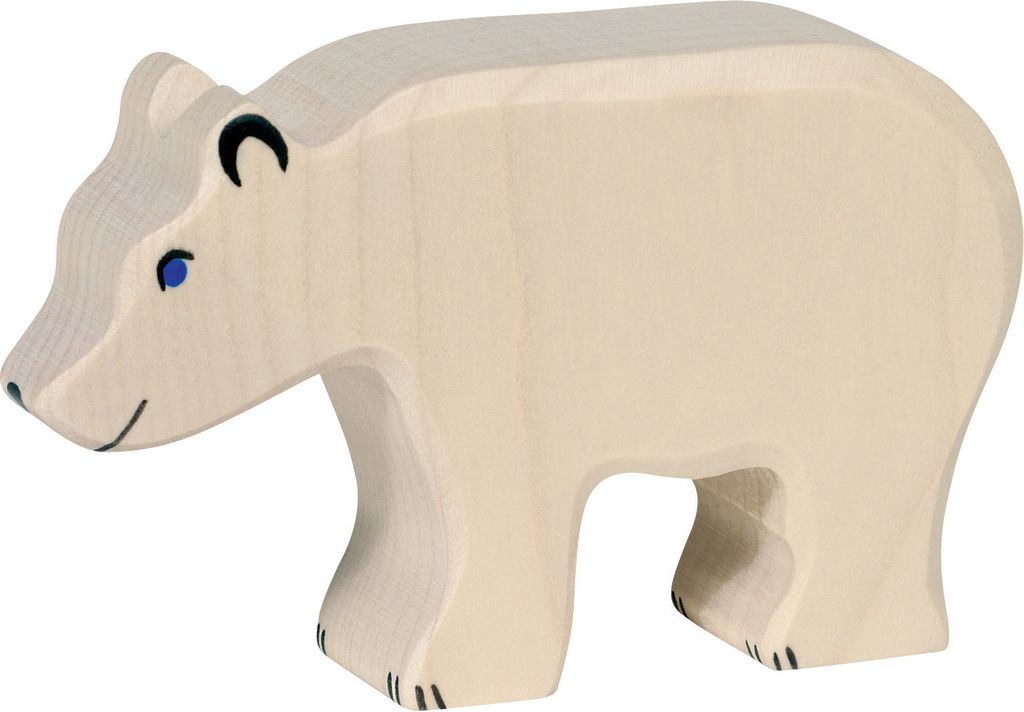 Holztiger Eisbär fressend Bär