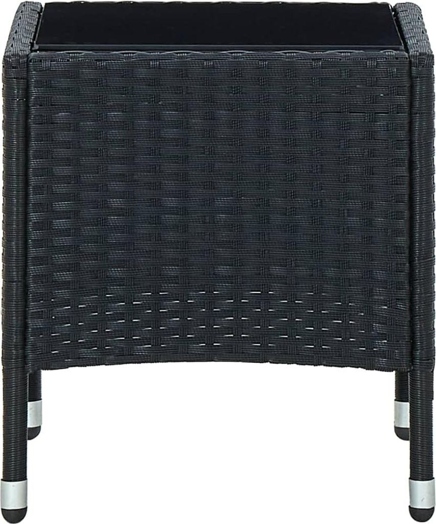 vidaXL Záhradný stôl čierny 40x40x45 cm Poly ratan Obrázok produktu 