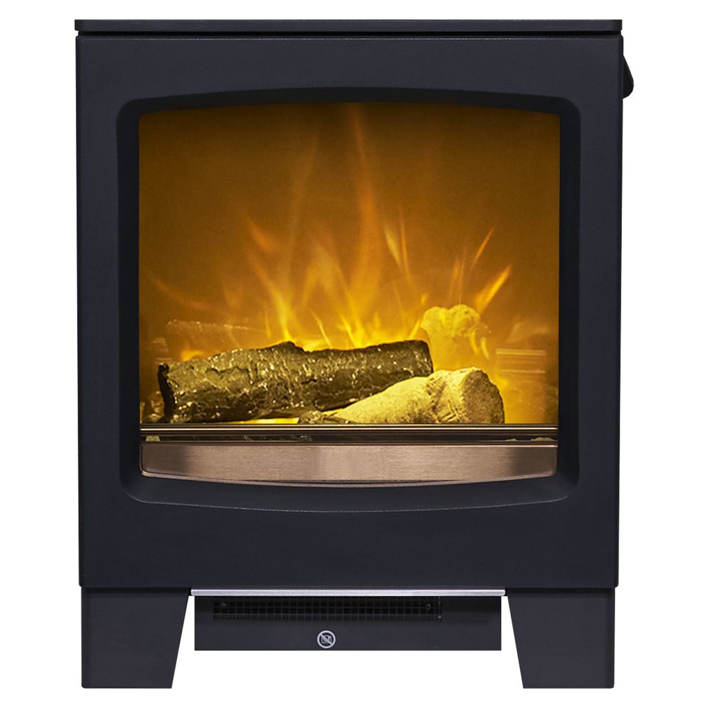 Elektroherd Acantha Lunar in Anthrazit, Maße 55 cm x 44 cm x 32 cm, LED Flamme, Heizleistung 0,9 –1,8 kW