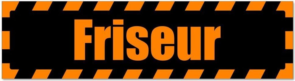 Kiwistar - Autoaufkleber - Orange - Schwarz - 45 x 12 cm - Friseur gestreift - Hinweis Aufkleber Sticker für Auto, Kfz, Fahrrad, PKW, LKW