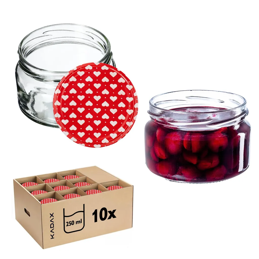 Set Vasetti KADAX 250ml Riutilizzabili - Vetro per uno Stile di Vita Zero Waste
