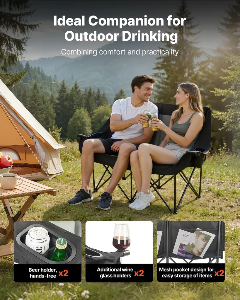 Chaise camping double pliable 300kg : la solution confort sans peine - 5