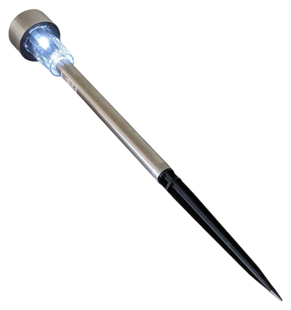 ProGarden LED Solar Gartenleuchte 37 cm Edelstahl kaltweiß Produktbild 