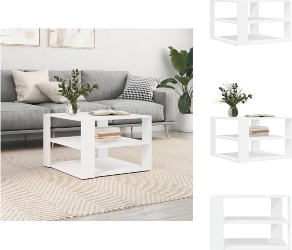 vidaXL Couchtisch Weiß 59,5x59,5x40 cm Holzwerkstoff - Couchtische