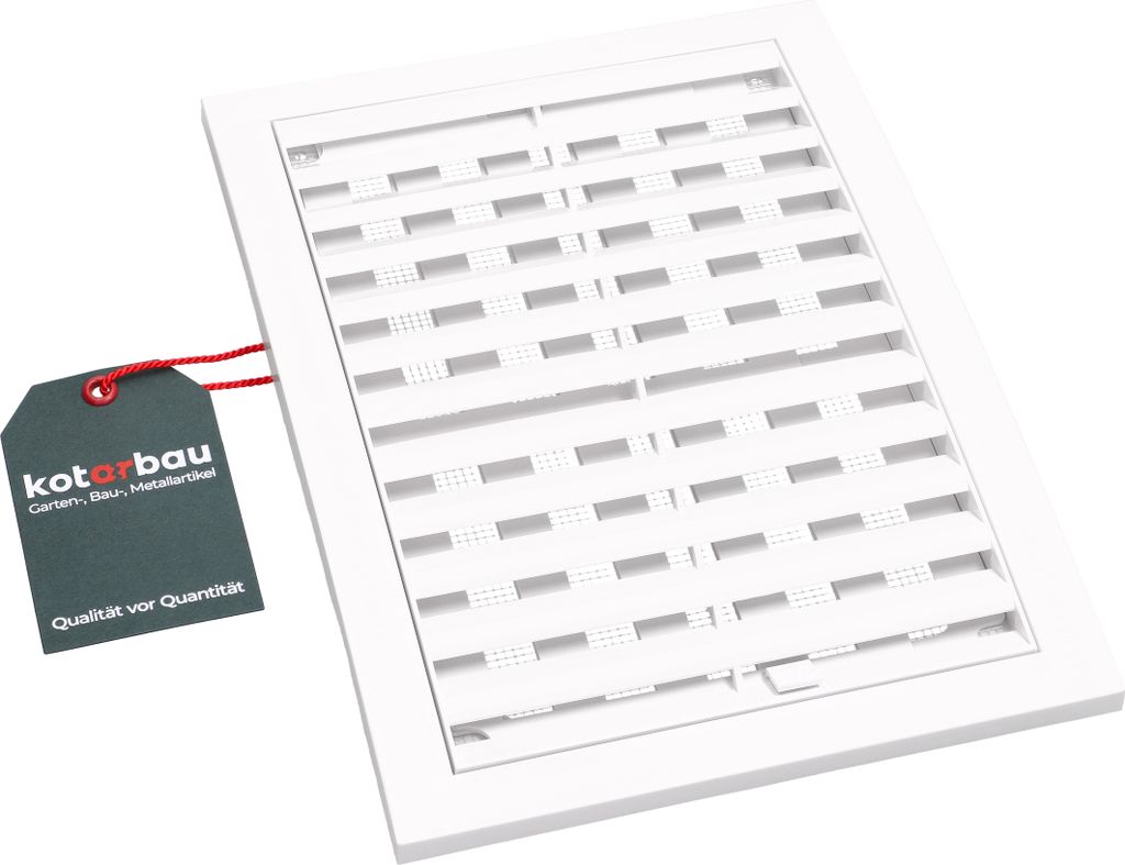 KOTARBAU Lüftungsgitter 180 x 250 mm Verschließbar Abluftgitter Kunststoff mit Insektenschutz Abschlussgitter Rechteckig Weiß Lamellengitter A...