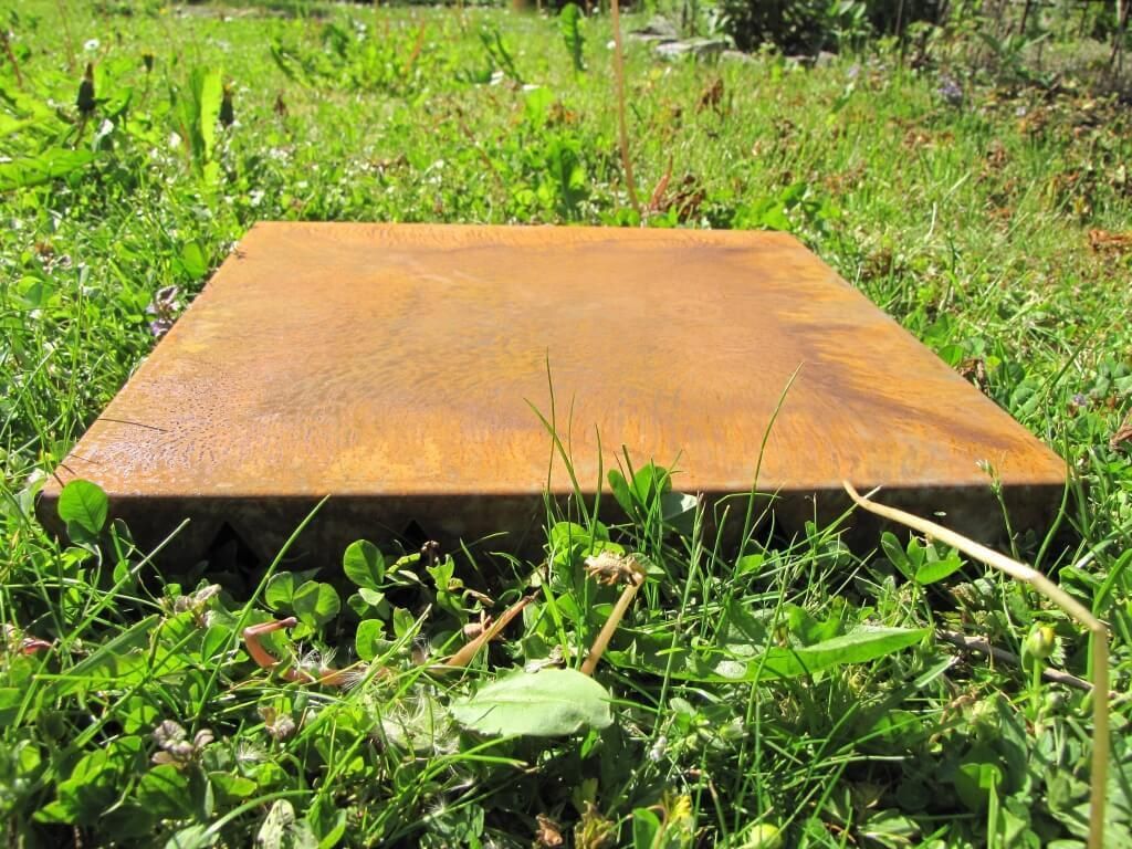 Cortenstahl Trittplatte Rund 50cm - Gartenwegplatte Für Rasen & Beete, 3mm Stärke