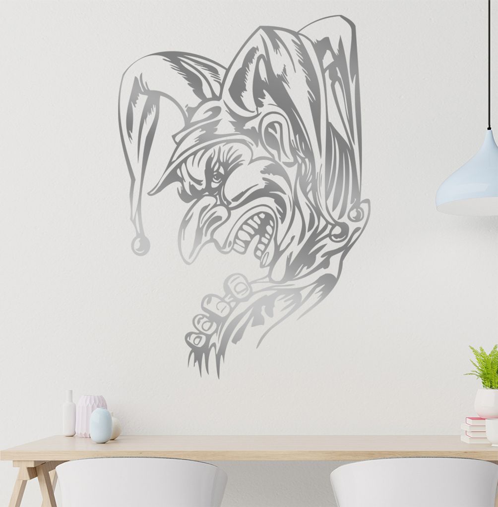Harlekin Wandtattoo in 6 Größen - Wandaufkleber Wall Sticker - Dekoration, Küche, Wohnzimmer, Schlafzimmer, Badezimmer