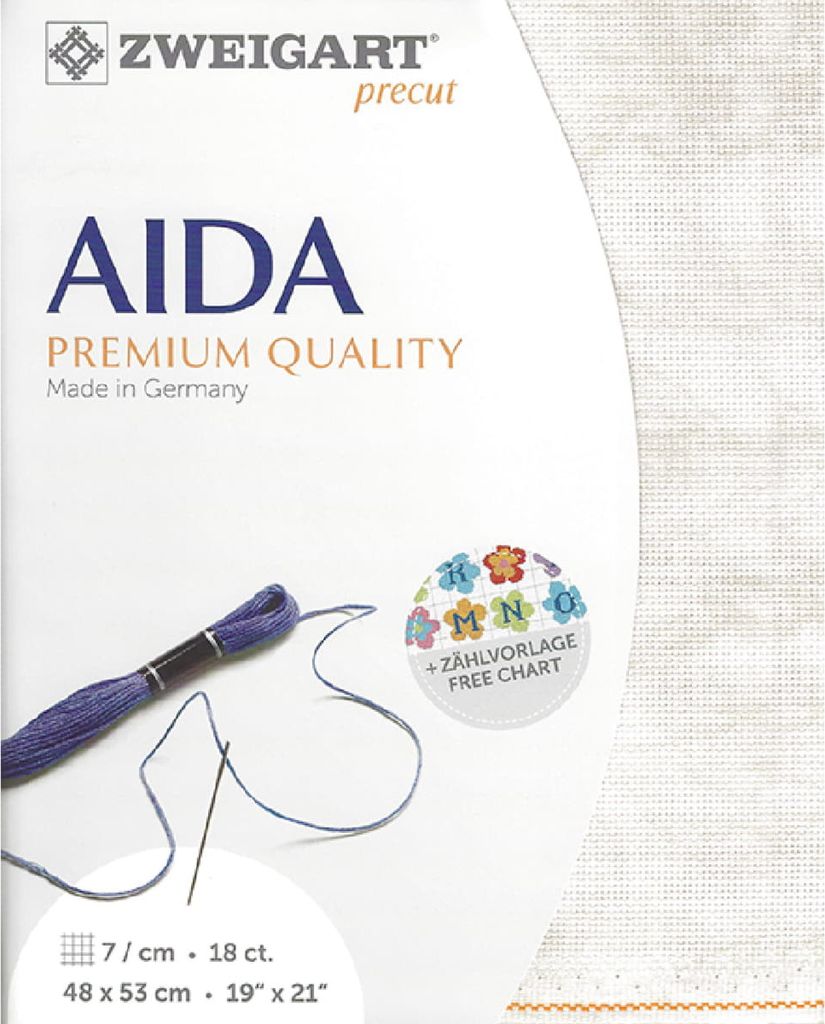 Tela AIDA Zweigart, precortada, 18 ct. "Fein-Aida Vintage" Imagen del producto 