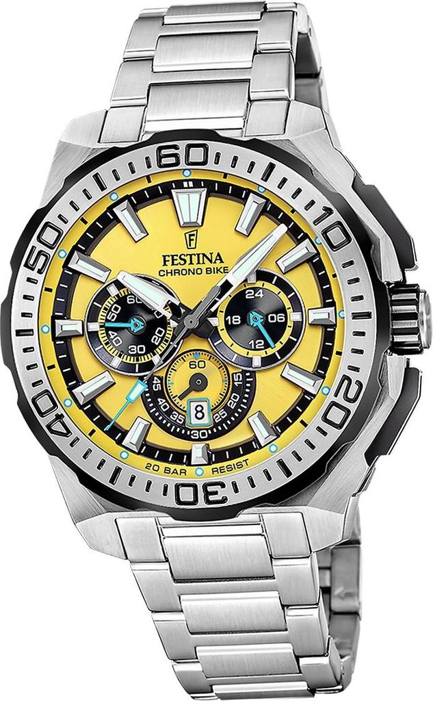 Festina Herrenuhr Chrono Bike Armbanduhr Edelstahl silber D2UF20724/4