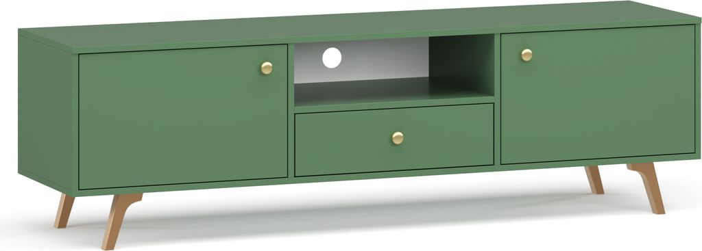 Albello TV-Lowboard SELLY Mediaschrank, TV-Schrank für das Wohnzimmer, Stilvoll RTV-Schrank vom Hersteller, RTV Grün Flaschengrün 160x47,5x41 cm
