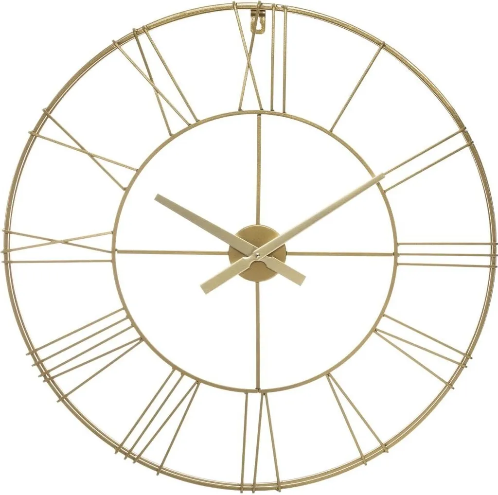 Grande horloge métal or 70 cm silencieuse - Finition dorée luxe design