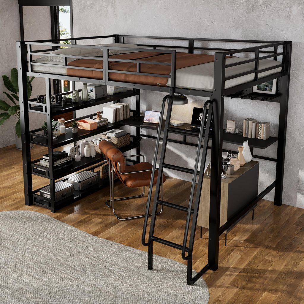 MODFU Lit Mezzanine Double 140x200 cm - Avec Nombreux Image du produit 