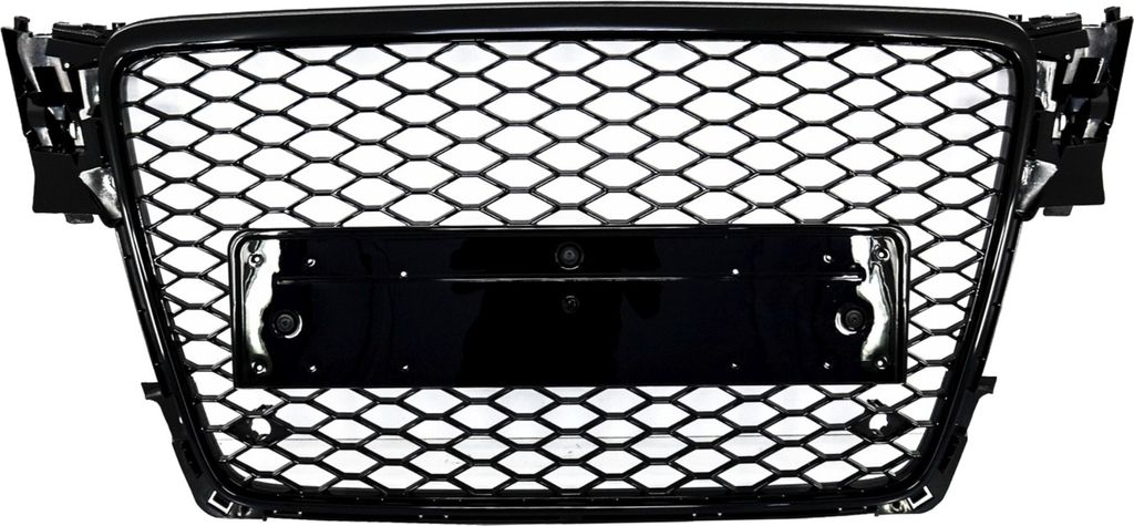 Frontgrill ohne Emblem für Audi A4 B8 08-11 RS4 Design Glänzend schwarz