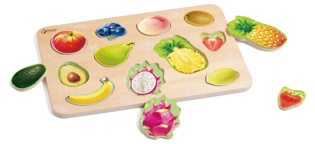 Apprendre les fruits avec le puzzle en bois - Jeu d'éveil sans écran