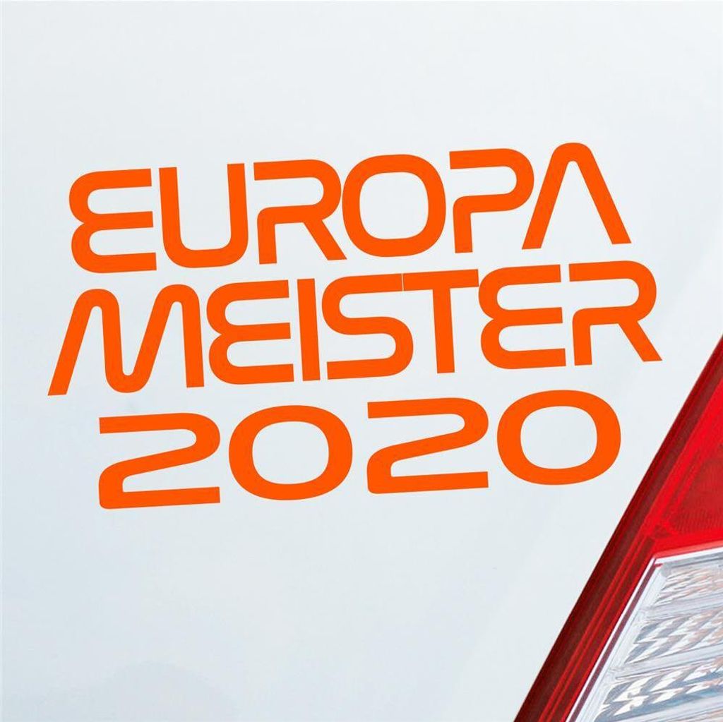 Auto Aufkleber Europameister 2020 18x10 cm Orange Sticker Heckscheibenaufkleber