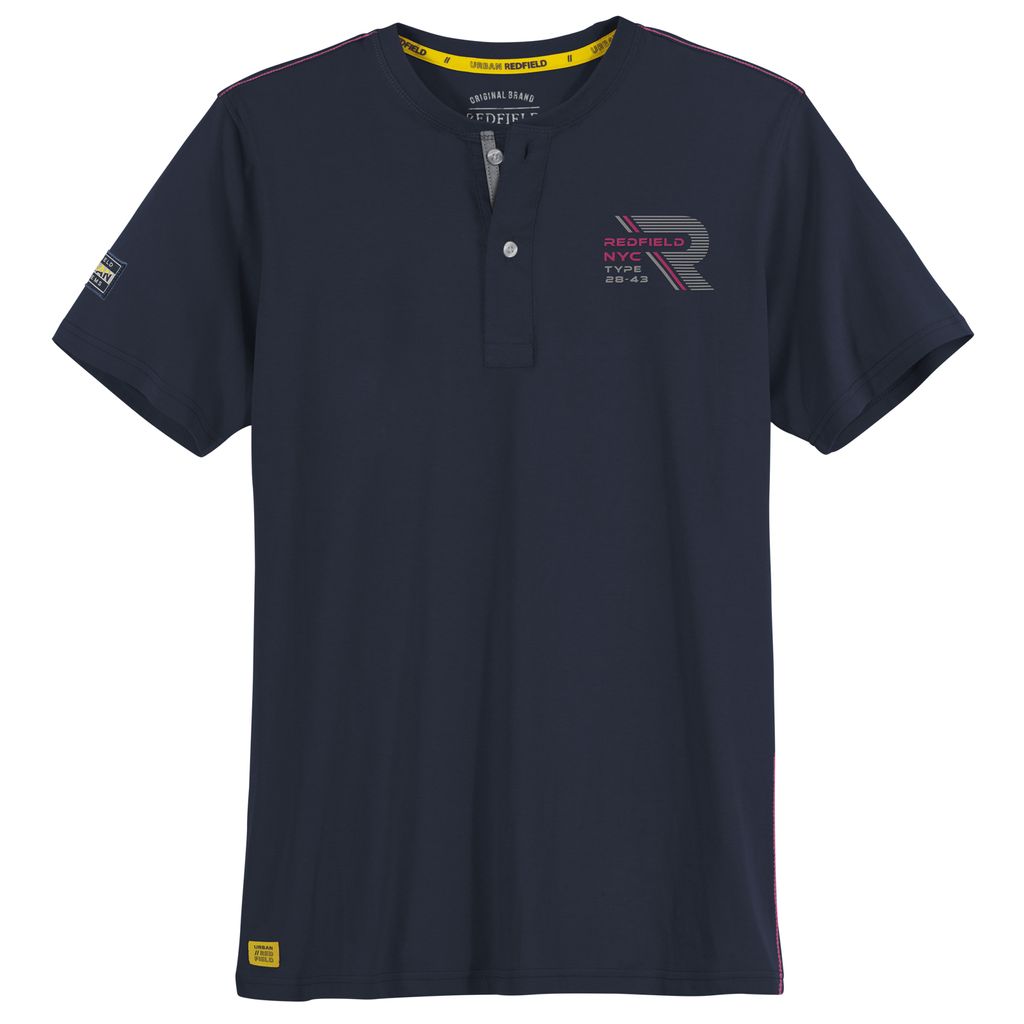 Redfield sportives Serafino T-Shirt Übergröße navy