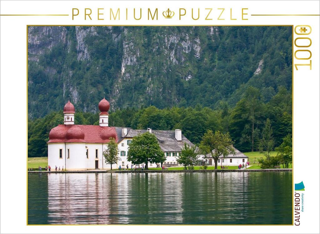CALVENDO Puzzle Wallfahrtskirche St. Bartholomäus, Königssee, Berchtesgadener Land, Bayern, Deutschland | 1000 Teile Lege-Größe 64x48cm Foto-Pu...