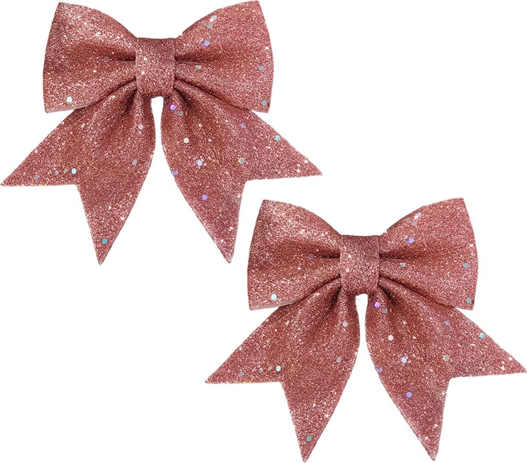 2 Stück wiederverwendbare, glitzernde Schleifen zum Selbermachen für Weihnachtsbaum, Geschenkboxen und Kränze – ideal für festliche Anlässe.
