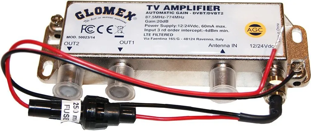 Ampli Glomex 50023/14 pour Regarder la Télévision en Bateau et Camping
