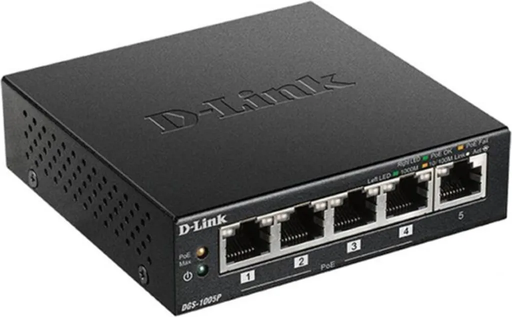 Switch PoE+ D-Link DGS-1005P/E 10Gbps | 5 Porte Gigabit Professionali