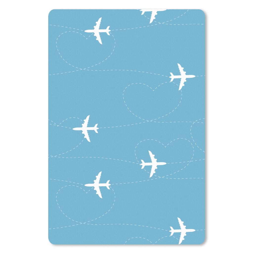 MuchoWow Mauspad Mousepad Flugzeug - Herz - Muster 40x60 cm - Mousepads - Maus Mat - Pad - Mausunterlage - Schreibtisch Accesoire