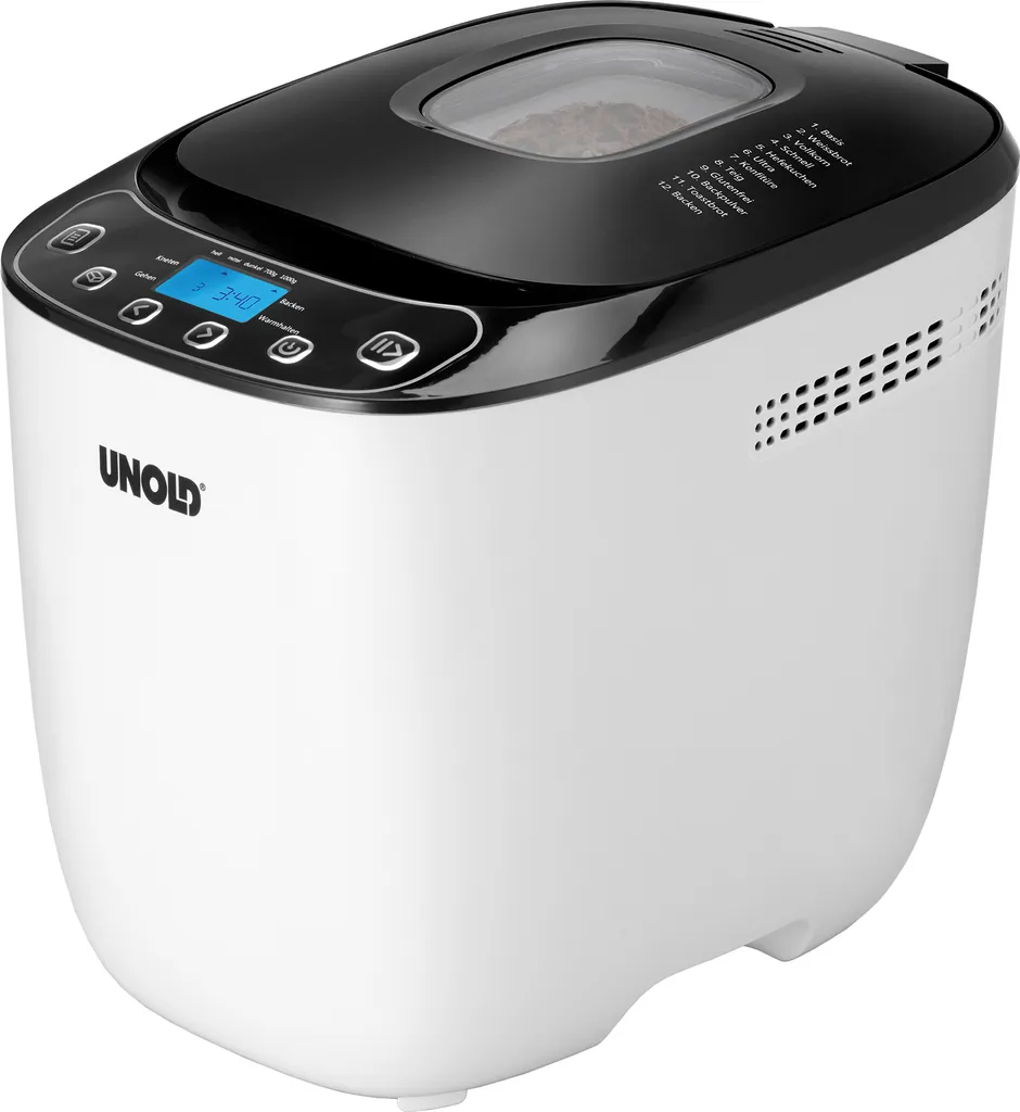 Machine à pain Unold 68010 de 1 kg avec hublot et départ différé programmable