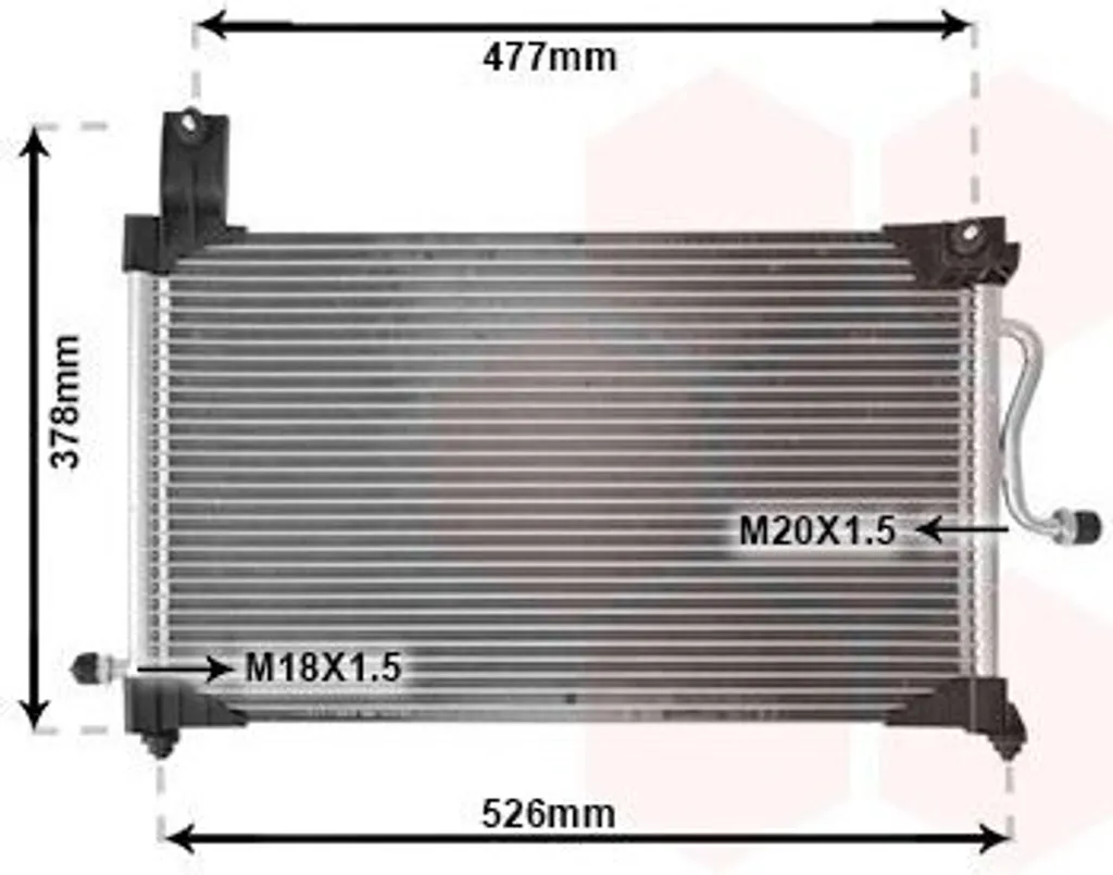 Condenseur de climatisation VAN WEZEL 81005044 pour Daewoo Matiz