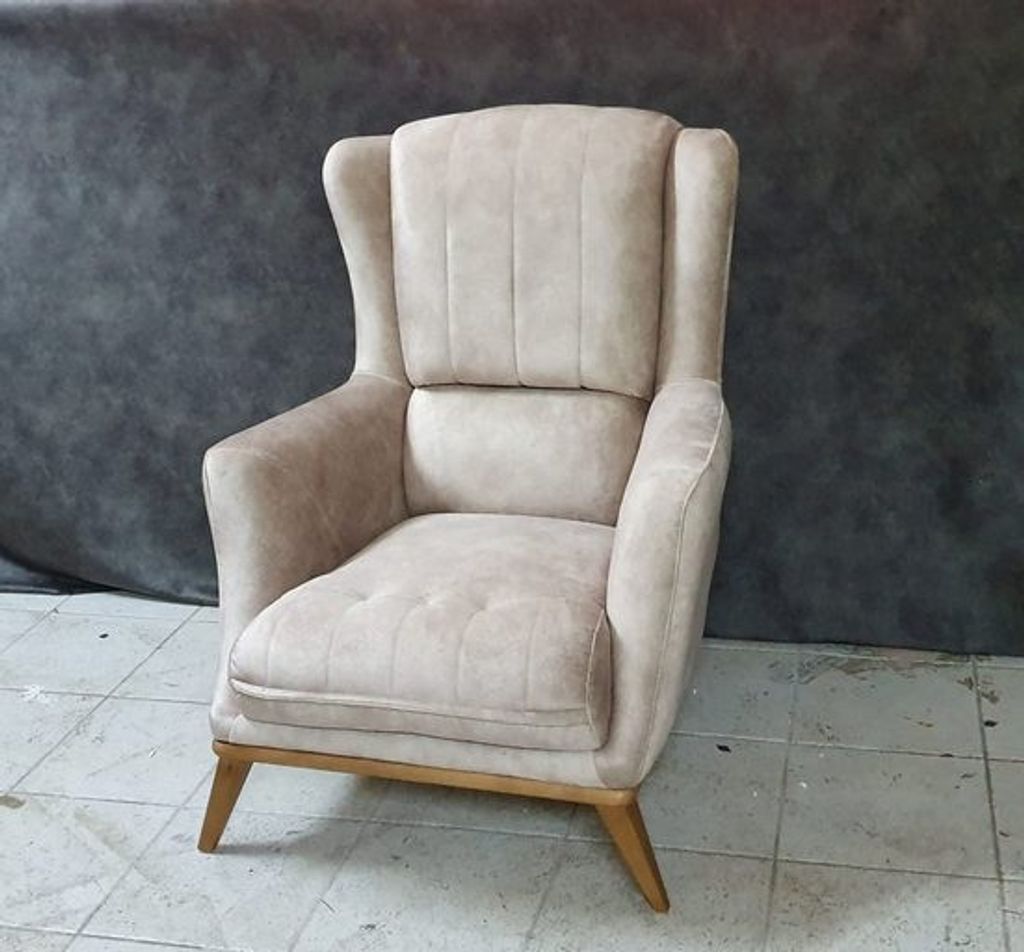 Luxus Sessel Wohnzimmer Möbel Modern Designe Beige Einsitzer Relax Club